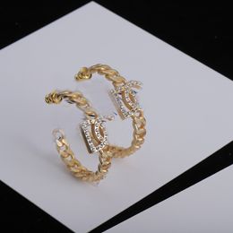 2023 gold designer earrings hoop diamond earrings fashion personality large circle earrings womens wedding party designer Jewellery no box