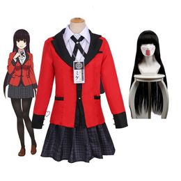 Cosplay vuxna barn anime jabami yumeko cosplay costume kakegurui uniform halloween kläder 230812