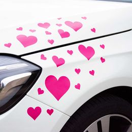 Heart Design 24 Pieces/Set Car Styling Stickers Bumpers Windows Body Decor Vinyl Accessories Decals Tunning Parts Waterproof R230812