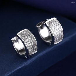 Hoop Earrings Classic Korean Version Of And Fashionable Women's Multi Row Zircon Inlaid