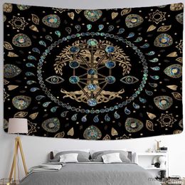 Tapestries Tree of Life Art Tapestry Wall Hanging Yoga Mat Large Sheets Hippie Home Bedroom Decor Aesthetic R230812