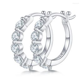 Hoop Earrings SGARIT Fashion Jewelry 925 Sterling Silver 1CT Total VVS1D Moissanite Diamond Gold Plated