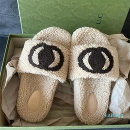 Slippers Sandals Fluffy Flat Open Toe Sandale Fur Wool Winter Womans Mens Fuzzy Casual Shoes