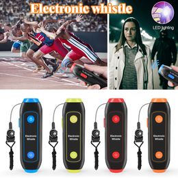 Cheerleading Sports Whistle with Lanyard Electric High Volume SOS Light Flashlight Outdoor Camping Hiking Tool for Coaches Referees 230811