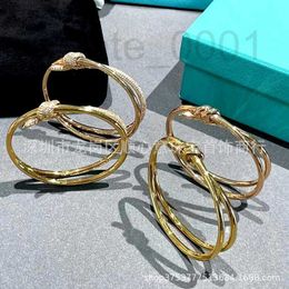 Bangle Designer Knot Bracelet s925 Silver Plated 18K Gold Fairy Style High Version Winding Diamond Clasp Sweet OZCM