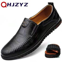Dress Shoes Genuine Leather Formal Lofers For Men Luxury Brand Slip On Casual Moccasins Italian Male Driving Shoes Chaussure Homme 47 230811