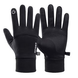 Sports Gloves Men Winter Waterproof Cycling Outdoor Running Motorcycle Ski Touch Screen Fleece Nonslip Warm Full Fingers 230811