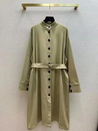 Women's Trench Coats 2023 Fashion Good Quality Classic Round Collar Khaki Cape Style Breasted Coat