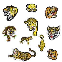 10 Kinds of Tiger Embroidered Patches for Clothing Iron on Transfer Applique Patch for Jacket Jeans DIY Sew on Embroidery Badge218Y