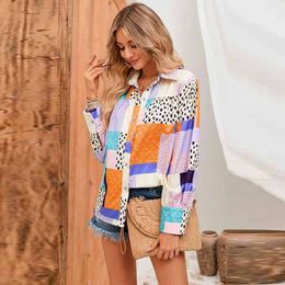 Summer Style Blouses Loose Flesh Covering Long Sleeved Blouse For Women Multicoloured Print
