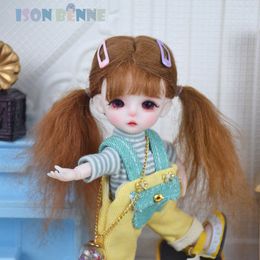 Dolls SISON BENNE Mini 18 BJD Doll Cute Girl with Face Makeup Outfit Shoes Full Set Gift for Kids 230811