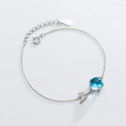 Link Bracelets Luxury Zircon Mermaid Charm Bracelet &Bangle Handmade Party Jewellery For Women Girls Wedding Birthday Gift Sl368