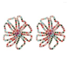 Stud Earrings Perfect Quality Multicolors Rhinestone Flowers For Women Fashion Jewellery Maxi Collection Accessories
