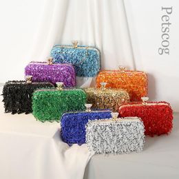 Evening Bags Handmade Beaded Luxury Women's Clutch Bag Celebrity Evening Party Handbag Wallet Diamond Shiny Tote Prom Purse 230811