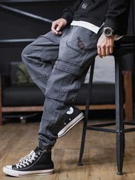Spring Summer Men's Cargo Jeans Plus Size Denim Pants Men Streetwear Black Joggers Harem Jean Trousers 6XL 7XL 8XL HKD230812