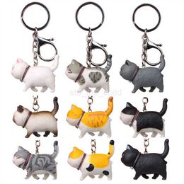 Keychains Lanyards Fashion Cute Cat Pendant Key Rings Chains Car Bag Charm Keychains Women Men Creative Keyrings Couple Gift Accessories