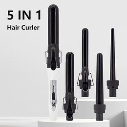 Curling Irons 5 in 1 Hair Styler Curlers Rollers Iron LED Ceramic Tourmaline Curler Multifunction Styling Tools 230812