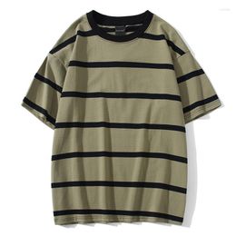 Men's T Shirts Men Shirt Colour Block Print 3 Optional Tee Simple High Street Basic All Match Cargo Tops Mens Streetwear