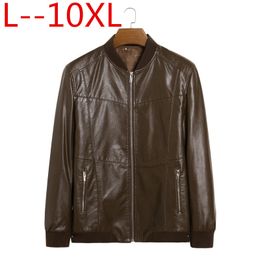 Men's Jackets Leather Jacket Men Genuine Coats Sheepskin Brand Black Male Motorcycle Winter Coat Plus size 10XL 8XL 6XL 230812