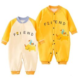 Rompers born Clothes Baby Boy Girls Romper Toddler Kids Winter Clothes Long Sleeve Cotton Children Jumpsuit Thick Warm Infant Outfits 230812