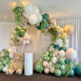 Other Event Party Supplies Sage Green Balloon Garland Arch Kit Wedding Birthday Kids Baby Shower Apricot Latex Decoration Balloons For 230812