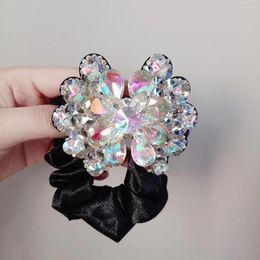 Hair Clips The Crystal High-end Bow Flannelette Circle Czech Drill Band