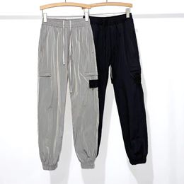 Men's Pants Elastic Waist Outdoor Spring Summer Metal Nylon Overalls Casual Workwear Streetwear Trousers MA788 230811