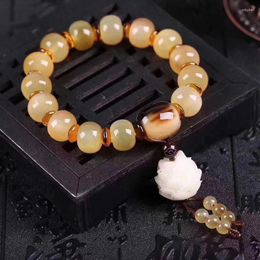 Strand Natural Sheep Horn Bracelet Apple Orchard Ethnic Style Men And Women's Buddhist Beads Lovers Hand String