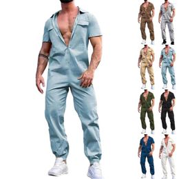 Ethnic Clothing Men'S Casual Zipper Waistband Work Suit Jumpsuit Set Turtleneck Long Sleeve For Men Fr Shorts