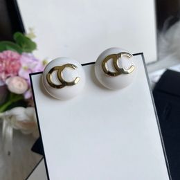 Luxury Designer Brand Stud Stainless Steel 18K Gold Plated Women Letter Logo Engrave Earrings Girls Wedding Jewelry Gift