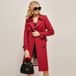 Women's Trench Coats JAZZEVAR Autumn and Winter Midlength British Style Highend Temperament Slim Fit Thin Fashion Coat Women 230812