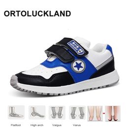 Sneakers Ortoluckland Children's Shoes Boy Girls Leather Sneakers Kids Autumn Spring Fashion Low Cut Orthopedic Casual Flat Footwear 230811