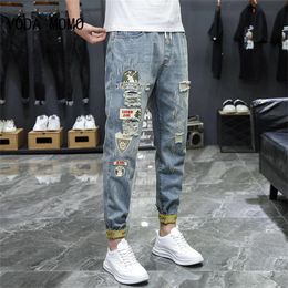 Men's Pants Ripped Men Jeans Jean Homme Pantalon Streetwear Moda Hombre Denim Trousers Biker High Quality Male Patchwork Harem Fashion 230812