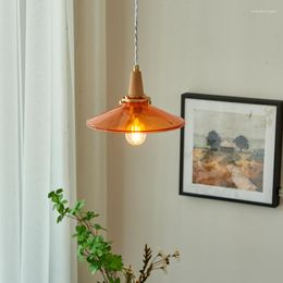 Pendant Lamps Japanese Chandelier Log Orange Glass Restaurant Headboard Horn French Mediaeval Nostalgia Nordic