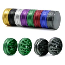 2 Parts Grinder 50mm Tobacco Grinder Dry Herb Crusher Alumimum Alloy Metal Grinders 50mm*20mm 8 Colors OEM Welcome Chopped Hand Muller Smoking Accessories