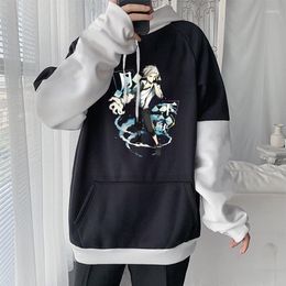 Men's Hoodies Anime Bungo Stray Dogs Nakajima Atsushi Autumn Creative Patchwork Hooded Streetwear Men Women Casual Loose Sweatshirts