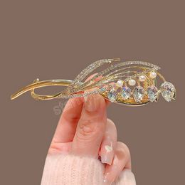 Fashion Crystal Flower Hair Clips Twisted Frog Buckle Ponytail Clip Barrettes Women Headwear Hair Accessorie