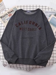 California West Coast Letter Printing Hoodies Loose Brand Tops Thermal Fashion Women Sweatshirt Oversized Casual Girl Hoodie HKD230725