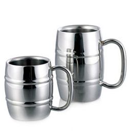 Mugs Stainless Steel Beer Mug Double Wall Anti Scalding Big Grip Coffee Mug Creative Metal Water Juice Wine Cup For Home Restaurant 230811