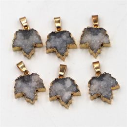 Pendant Necklaces Brand Natural Stone Grey Agate Pendants Men Women Unisex Fashion Exquisite Jewellery Necklace Making 4Pcs