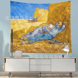 Tapestries Van Gogh Famous Painting Series Tapestry Hanging Cloth Wall Decoration Living Room Bedroom Background Cloth Bedside Tapestry R230812