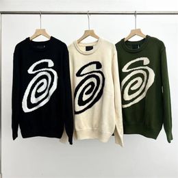 Mens Sweaters 22 West Wool Mosquito Coil S Letter Sweater Doublesided Jacquard Tshirt Vintage Trend Crewneck 230811