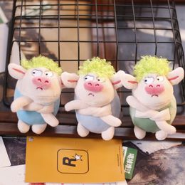 Action Toy Figures 12cm Cartoon three little pigs soft stuff plush figure Doll kids collection toy 230812