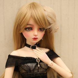 Dolls Handmade 60cm Lifelike Fashion Black Formal Dress Girls Bjd 13 Doll Large Jointed Toy for Children Gift Drop 230811