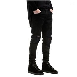 Men's Jeans Fashion Brand Men Black Skinny Ripped Stretch Slim Hip Hop Swag Denim Motorcycle Biker Pants Jogger1243u