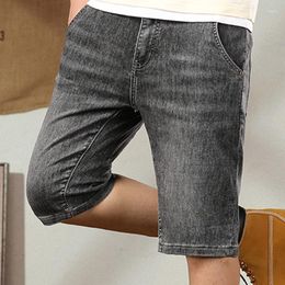 Men's Jeans Oversized Summer Vintage Denim Shorts Loose Elastic Trendy Capris
