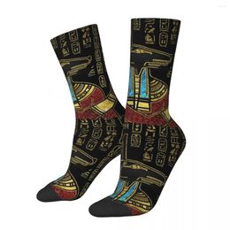 Men's Socks Funny Anubis Ornament Retro Egyptian Mythology Ancient Egypt Gods Atum Horus Osiris Crew Sock Gift Pattern Printed