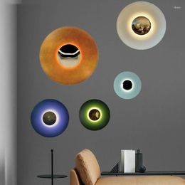 Wall Lamp Modern Art Living Room Sofa Background Decorative Dedroom Dedside Makron Flying Saucer Model Light