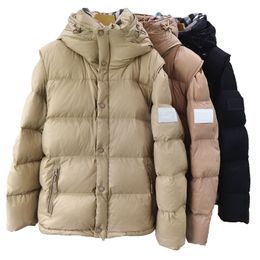 Jaqueta de inverno masculina feminina jaqueta removível conjunto de colete de duas peças com capuz jaqueta quente parka rosto masculino puffer jacke carta impressão outwear impressão