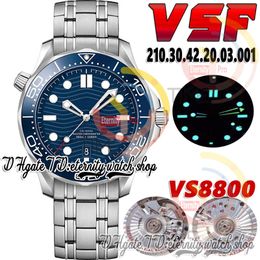2023 SBF V4 Diver 300M Mens Watch 210.30.42.20.03.001 A8800 Automatic Mechanical Blue Dial Ceramic Bezel Steel Case SS Stainless Bracelet Super version Eternity Watches